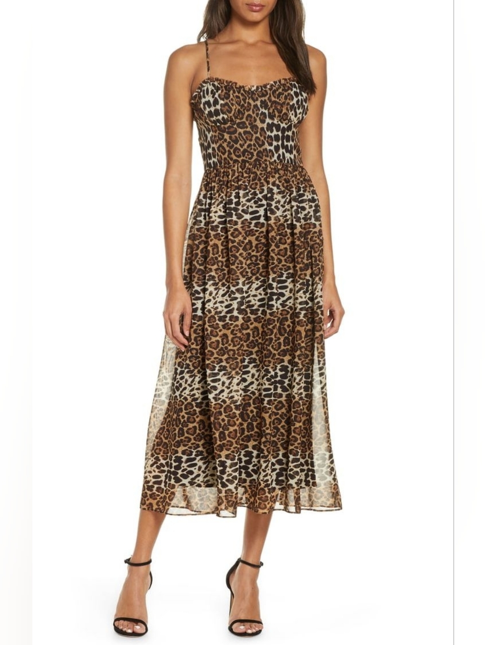 Katie May Daisy Leopard Chiffon Midi Dress